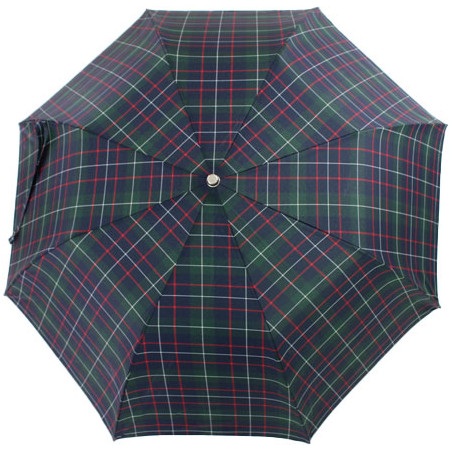 Parapluie pliant écossais vert fabrication française