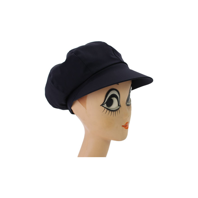 Casquette de pluie femme bleu marine aspect tissus Casquette de pluie femme bleu marine aspect tissus
