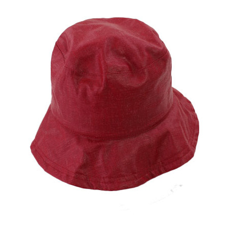 Chapeau de pluie rouge revers motif ethnique