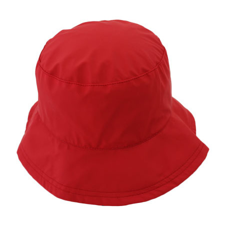 Chapeau de pluie gomme rouge revers motif floral