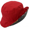 Chapeau de pluie gomme rouge revers motif floral