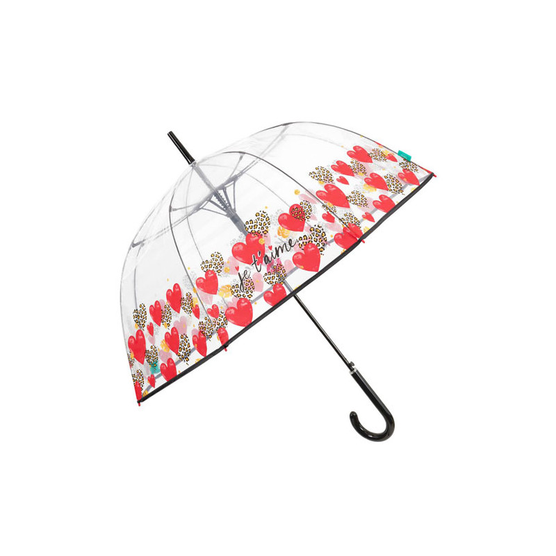 Parapluie cloche transparent je t'aime