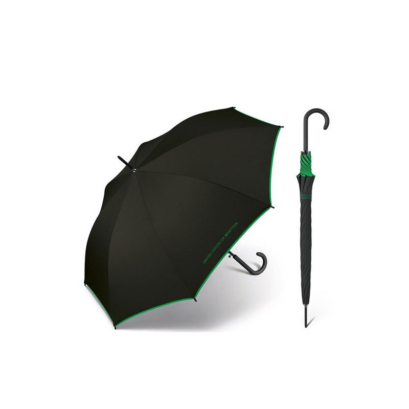 Parapluie droit noir Benetton