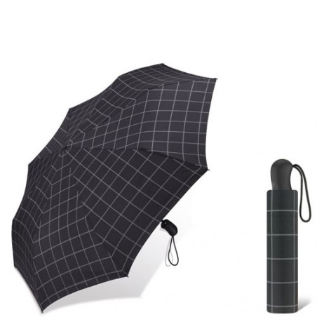 Parapluie pliant Esprit noir à carreaux