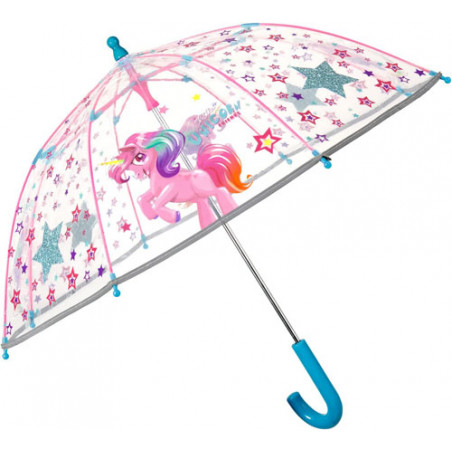 Parapluie transparent licorne