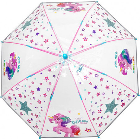 Parapluie transparent licorne