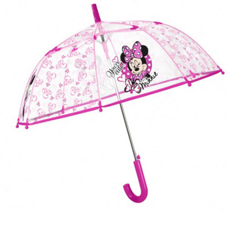 Parapluie cloche transparent Minnie rose