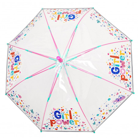 Parapluie transparent enfant "girl power"