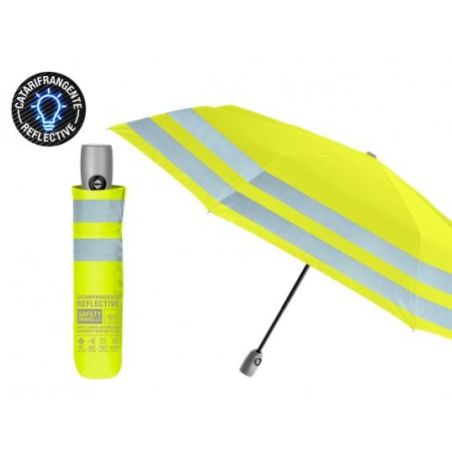 Parapluie pliant jaune fluo de sécurité