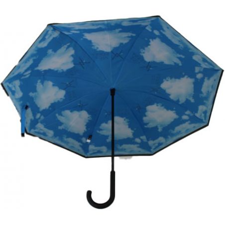 Parapluie inversé ciel bleu