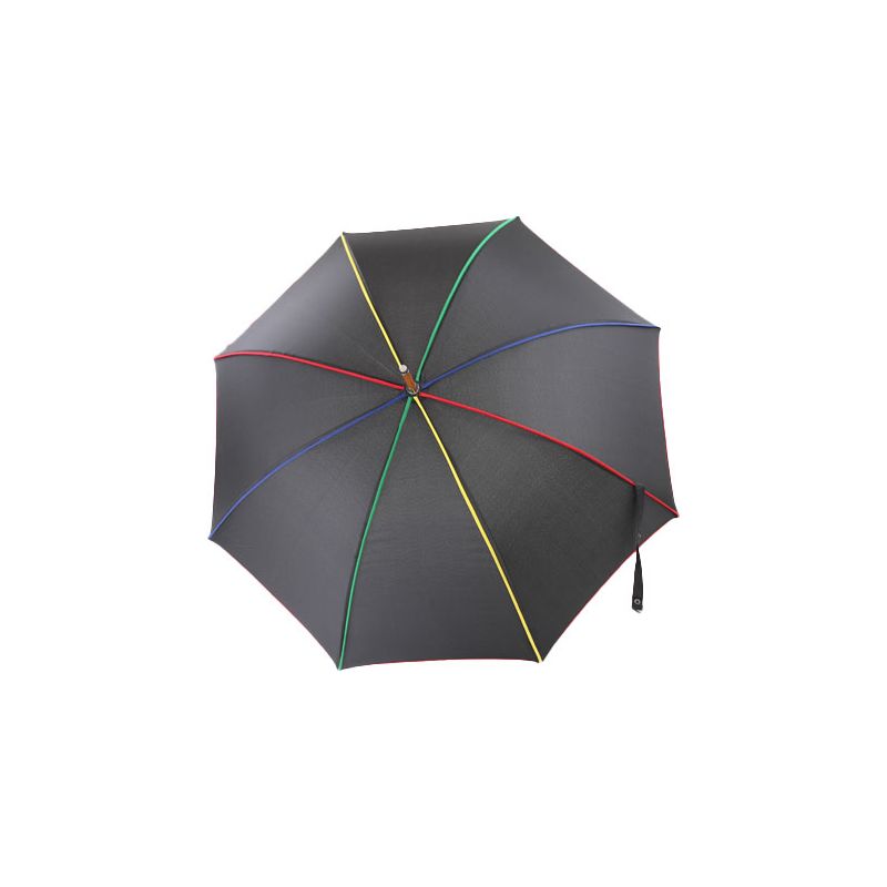 Parapluie noir baleines gansées multicolores