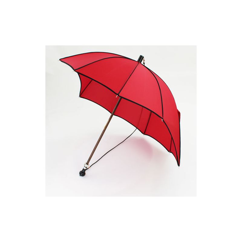 Parapluie bandoulière forme casquette rouge