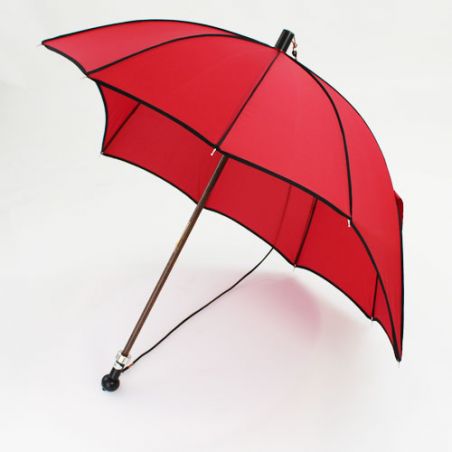 Parapluie bandoulière forme casquette rouge