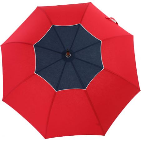 Parapluie canne haut de gamme rouge et bleu