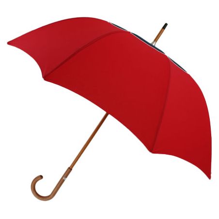 Parapluie canne haut de gamme rouge et bleu