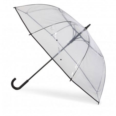 Grand parapluie golf transparent poignée courbe