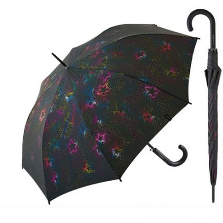 Parapluie canne Esprit scintillements fond noir