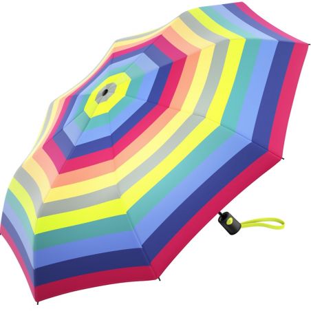 Parapluie pliant arc en ciel Benetton à bandes multicolores