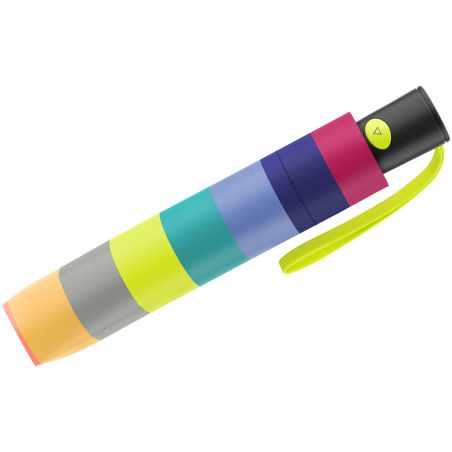 Parapluie pliant arc en ciel Benetton à bandes multicolores