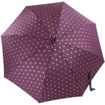 Parapluie Pierre Cardin prune et pois dorés