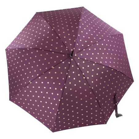 Parapluie Pierre Cardin prune et pois dorés