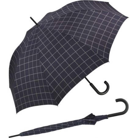 Grand parapluie Esprit bleu nuit à carreaux