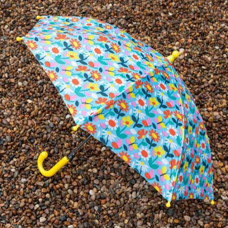 Parapluie petite fille fleurs et papillons