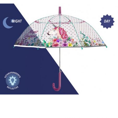 Parapluie transparent licorne magique 