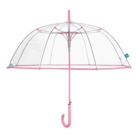 Parapluie transparent liseret rose fua