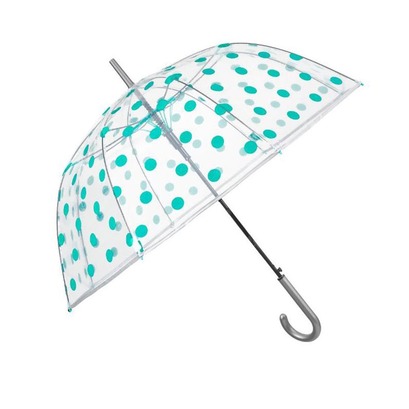 Parapluie transparent automatique pois vert