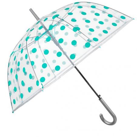 Parapluie transparent automatique pois vert