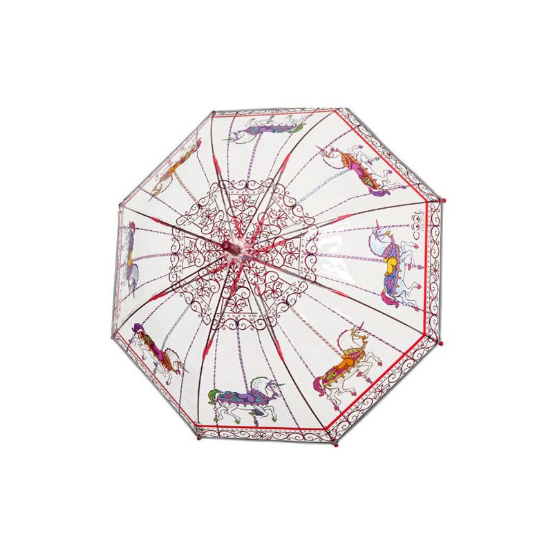 Parapluie cloche enfant transparent chevaux de bois
