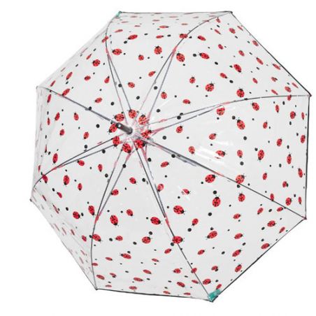 Parapluie cloche transparent coccinelles