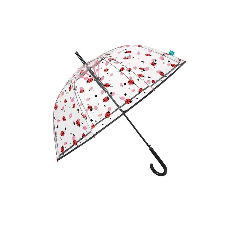 Parapluie cloche transparent coccinelles