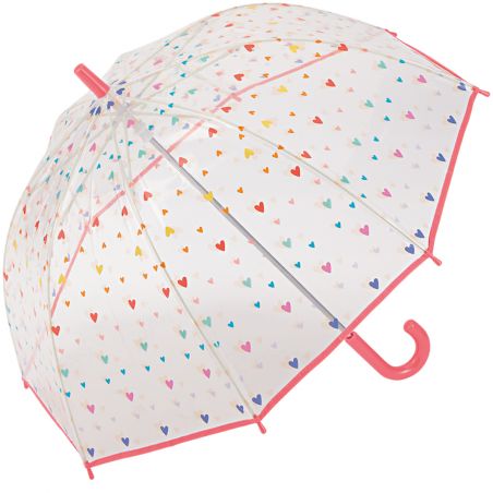 Parapluie enfant transparent coeurs multicolores marque Esprit