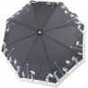 Parapluie pliant noir femme motif tempête en ville