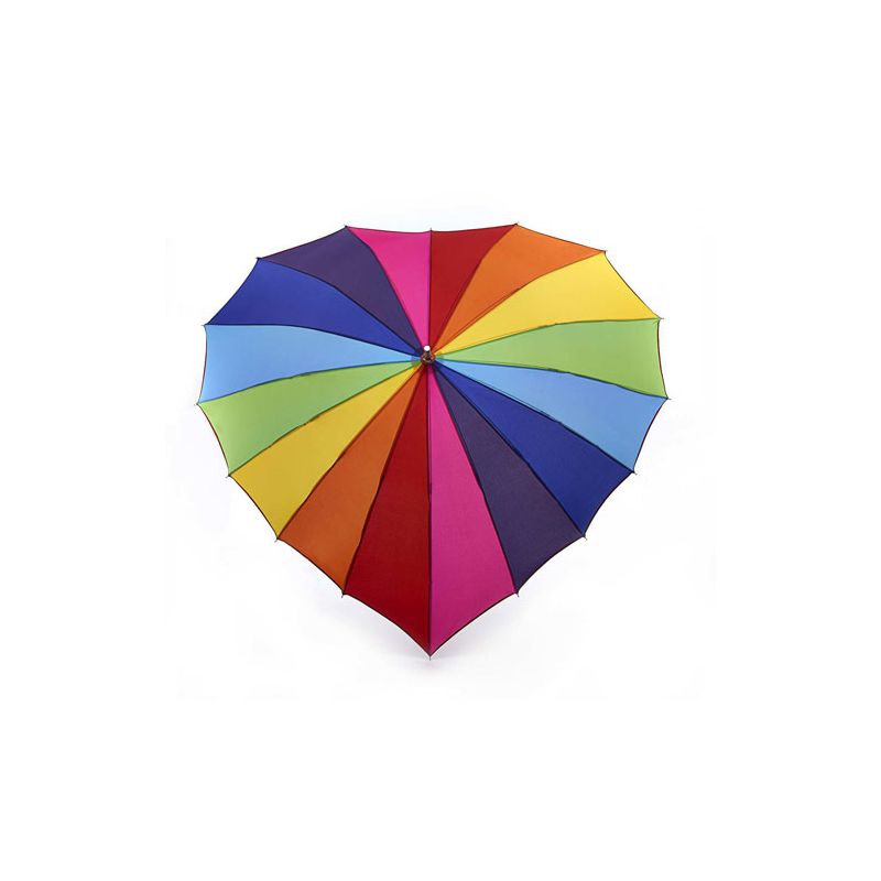 Parapluie en forme de cœur multicolore