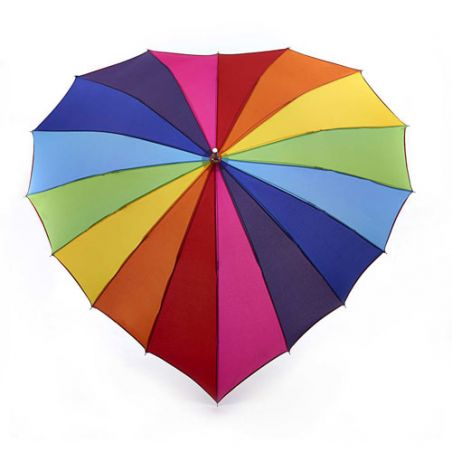Parapluie en forme de cœur multicolore