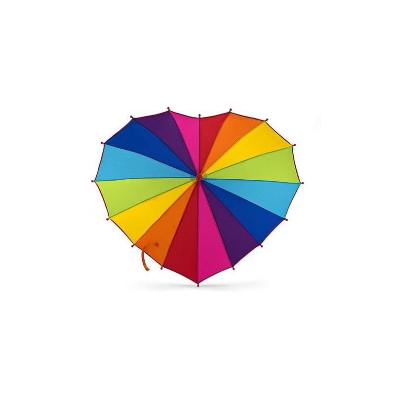 Parapluie enfant en forme de cœur multicolore