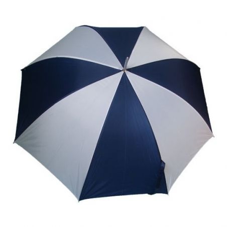 Grand parapluie golf bleu et blanc doubles baleines