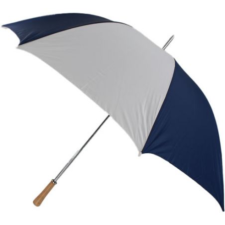 Grand parapluie golf bleu et blanc doubles baleines