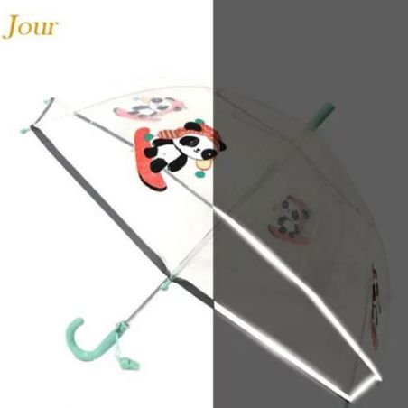 Parapluie transparent enfant panda snowboard
