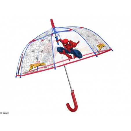 Parapluie enfant Spiderman transparent rouge