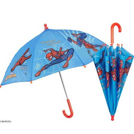 Petit parapluie Spiderman poignée rouge