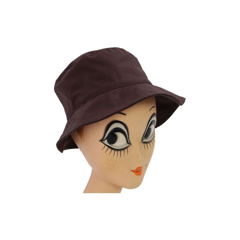Chapeau de pluie femme marron coton huilé sec