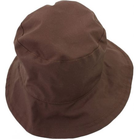 Chapeau de pluie femme marron coton huilé sec