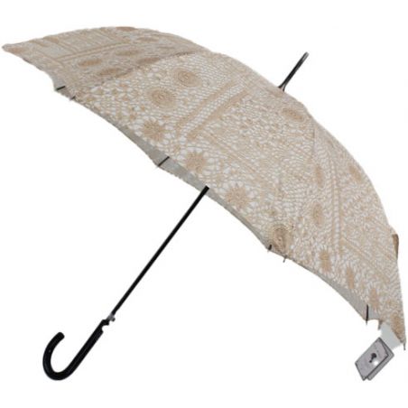 Grand parapluie haut de gamme beige pour dame