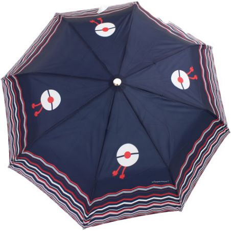 Parapluie pliant bleu marine le pompon français
