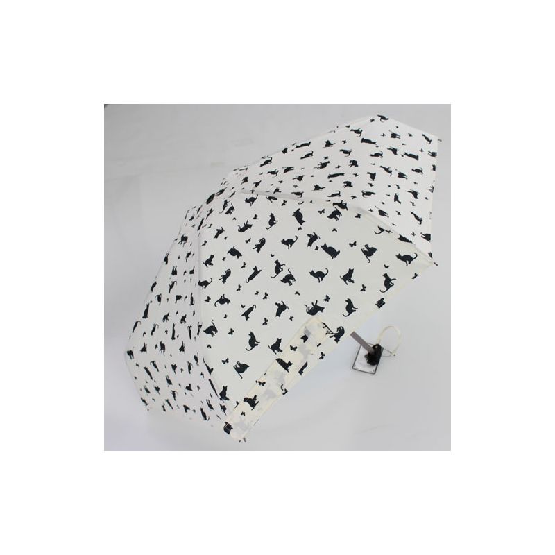 Parapluie ultra plat pochon chat et papillon