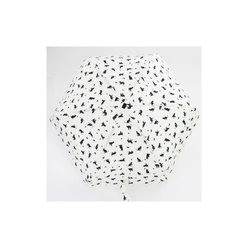 Parapluie ultra plat pochon chat et papillon